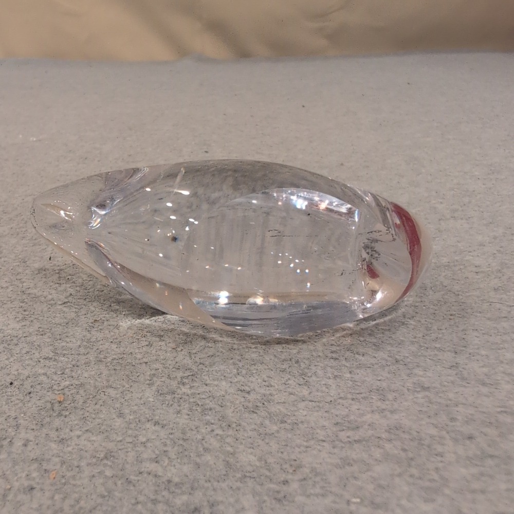 Vintage Clear Glass Swan Figurine Small Arched Neck Bird Sculpture Paperweight - Picture 6 of 6